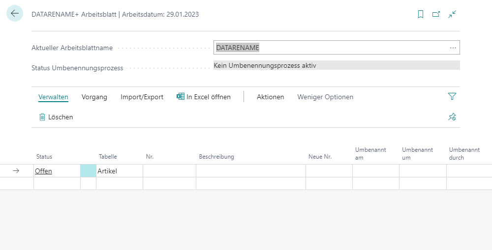 DATARENAME+ Arbeitsblatt
