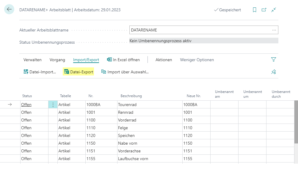 Excel-Export